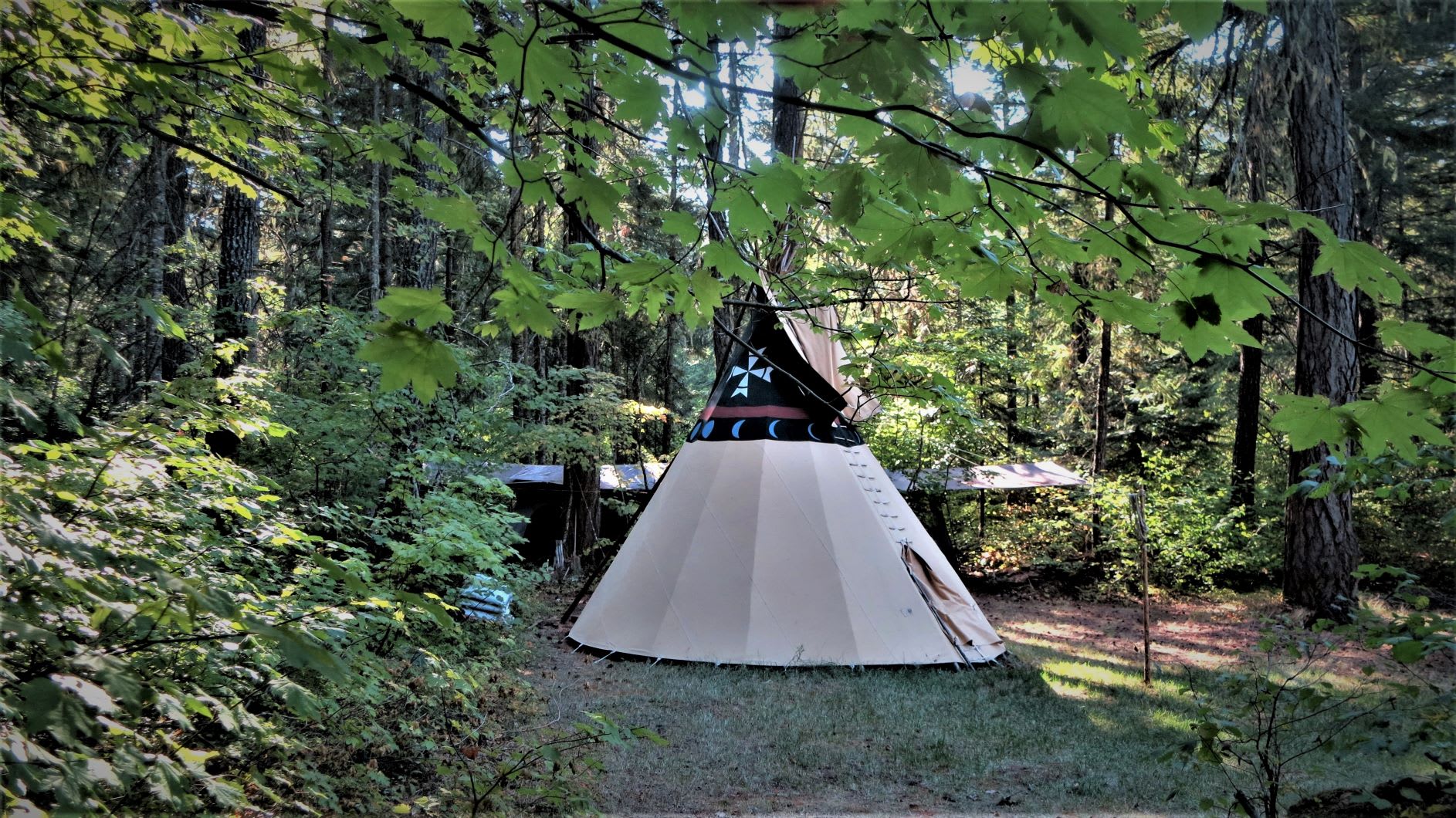 Überblick über das Indianerdorf Lager